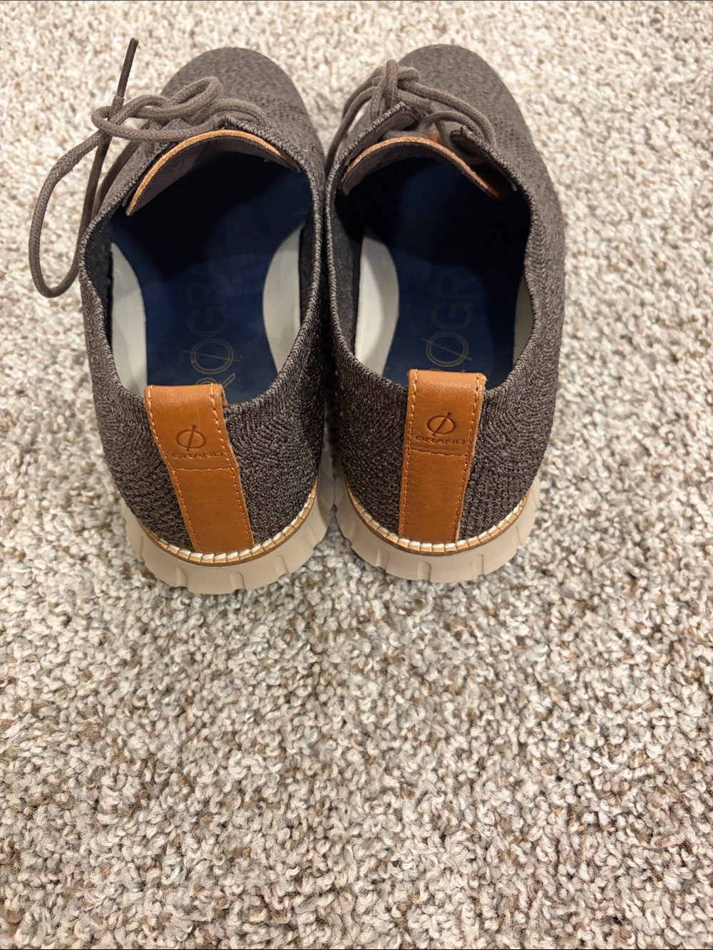 Cole Haan Brown Knit Lace-Up Oxfords - Picture 5 of 8